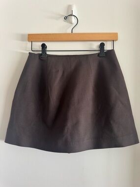 DISSH Brown Mini Skort with A-Line Shape.